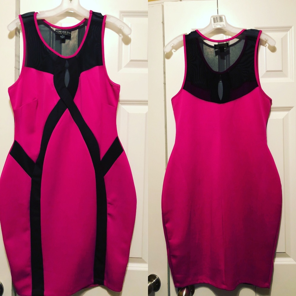 Fushia & Black Dress